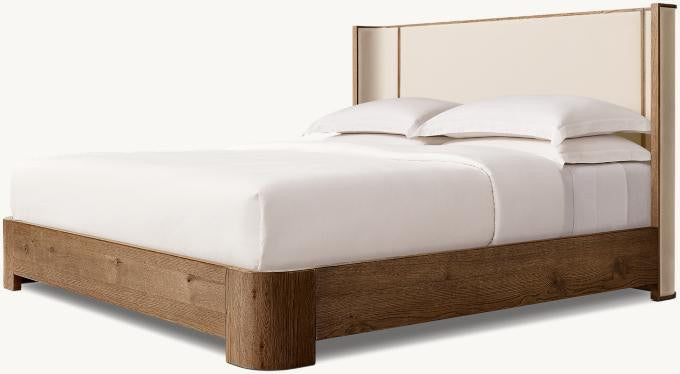 The Ellery Bed — Cream Upholstered