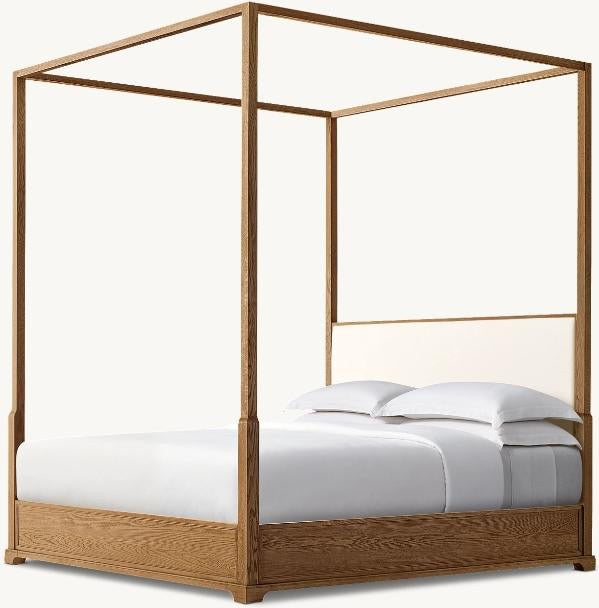 The Waverly Canopy Bed — Ivory Upholstered